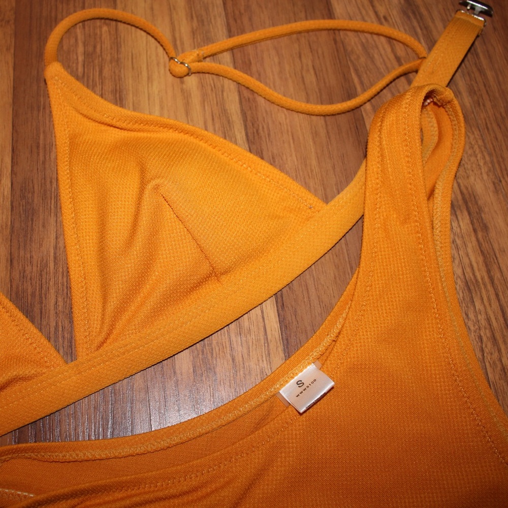 Cheeky orange swim suit size small